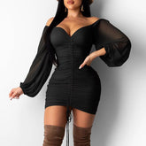 Lace Up Bodycon Dress Spring Party Dresses